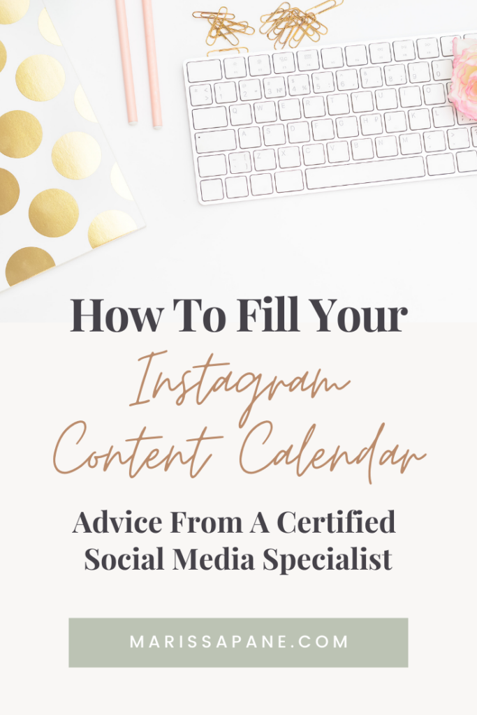How To Fill Your Instagram Content Calendar