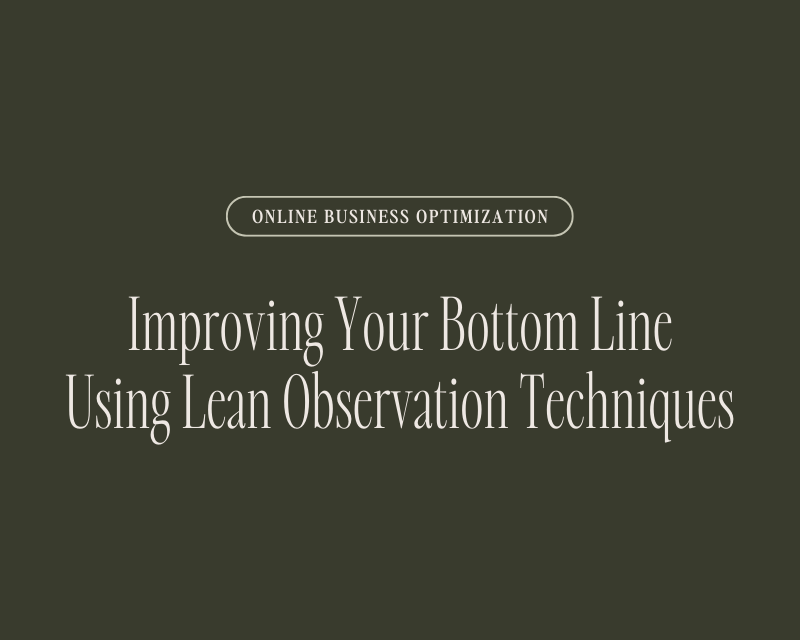 Improving Your Bottom Line Using Lean Observation Techniques