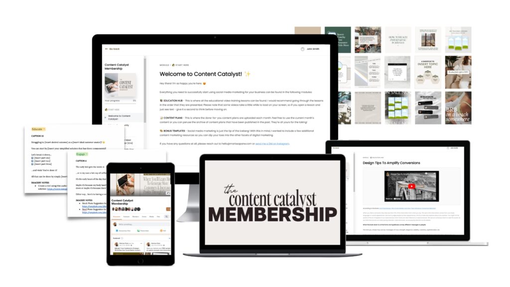 Content Catalyst Membership - Social Content Prompts and Caption Templates for Business Owners 